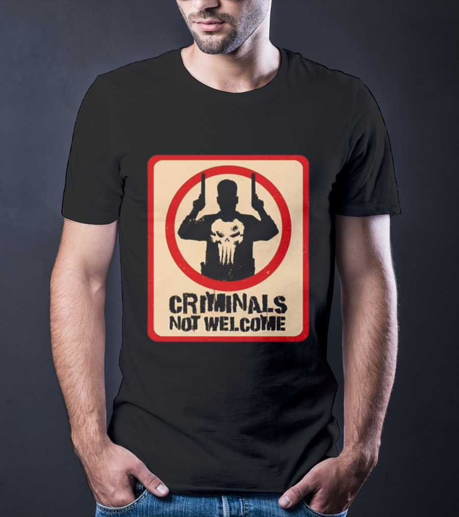 The Punisher Marvel Comics Criminals Not Welcome T-Shirt