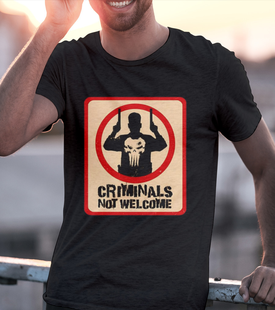 The Punisher Marvel Comics Criminals Not Welcome T-Shirt