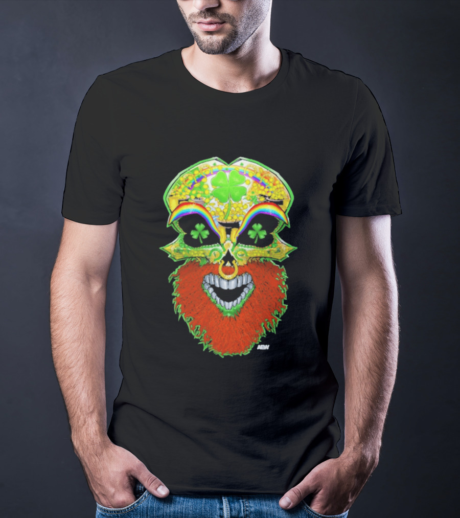 Tommaso Ciampa Lucky Psycho AEW Skull Four Leaf Clover Rainbow T-Shirt