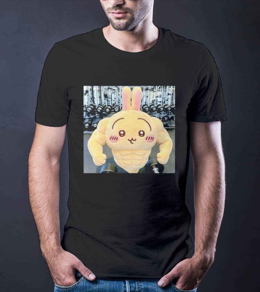 Usagi Muscle Chiikawa Buff Bunny Plush Toy T-Shirt