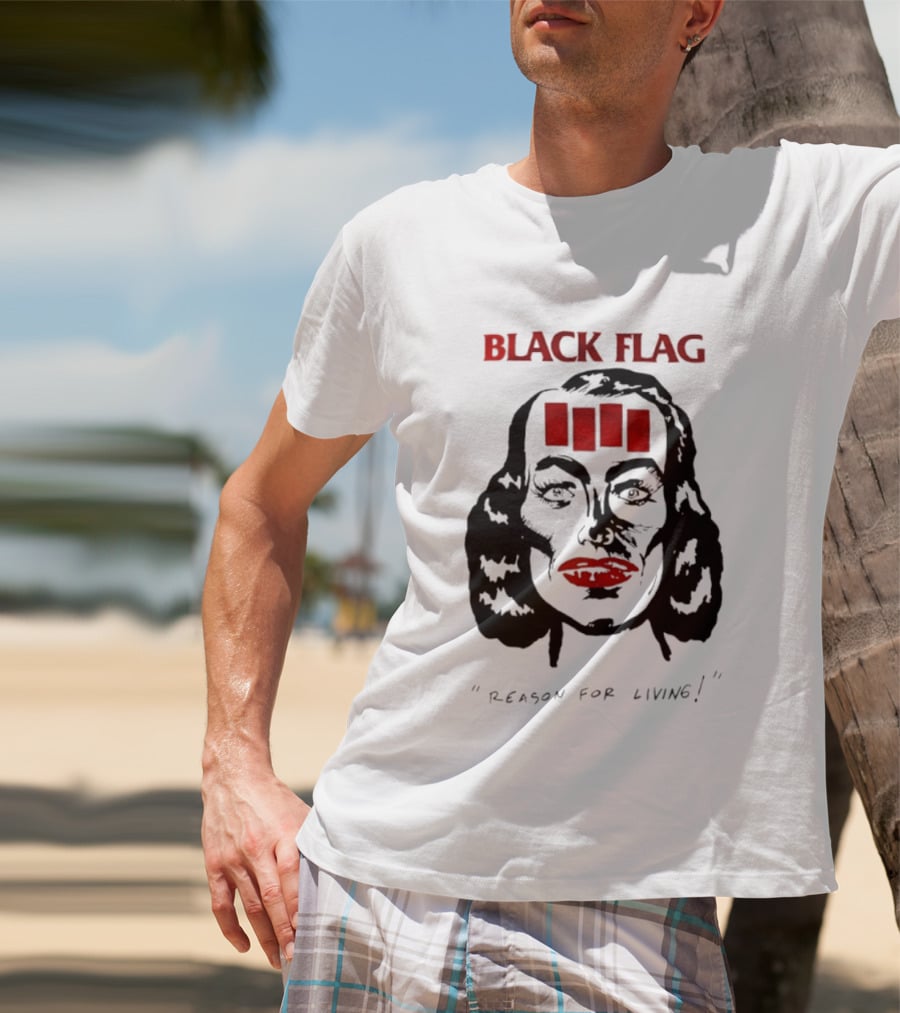 Black Flag Reason For Living Rare 80s T-Shirt