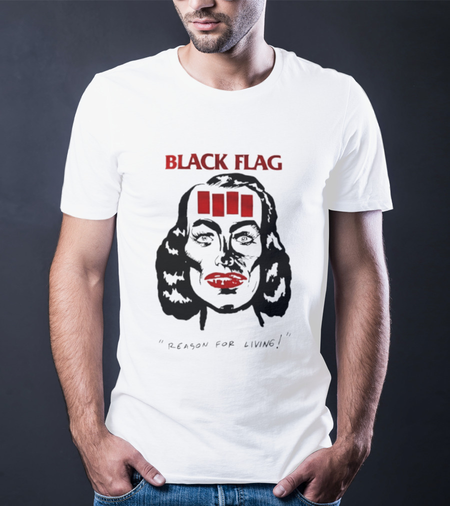 Black Flag Reason For Living Rare 80s T-Shirt