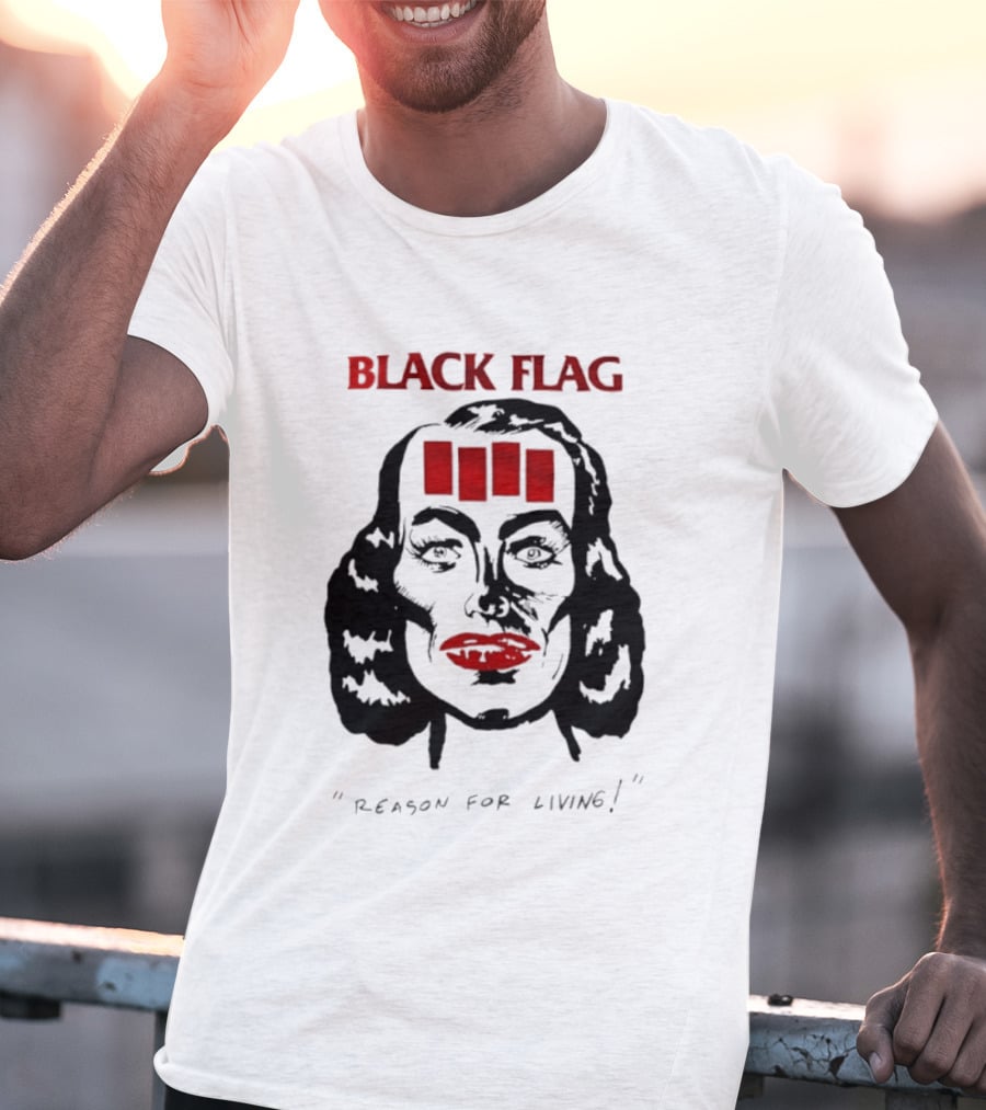 Black Flag Reason For Living Rare 80s T-Shirt