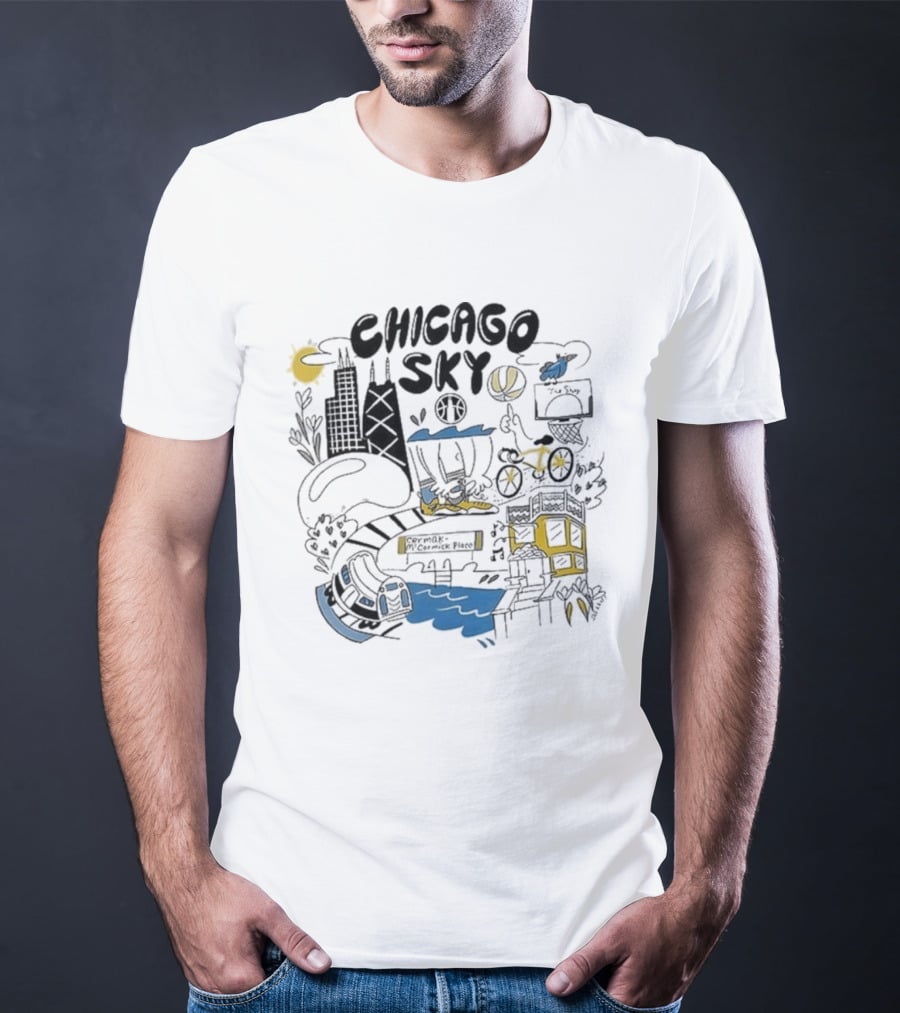 Chicago Sky 2026 Joe Kraft Skyline Basketball T-Shirt