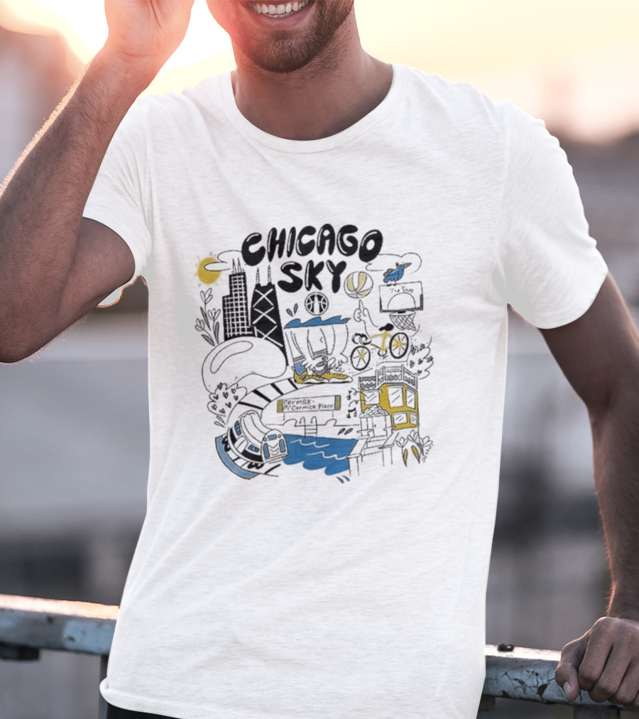 Chicago Sky 2026 Joe Kraft Skyline Basketball T-Shirt