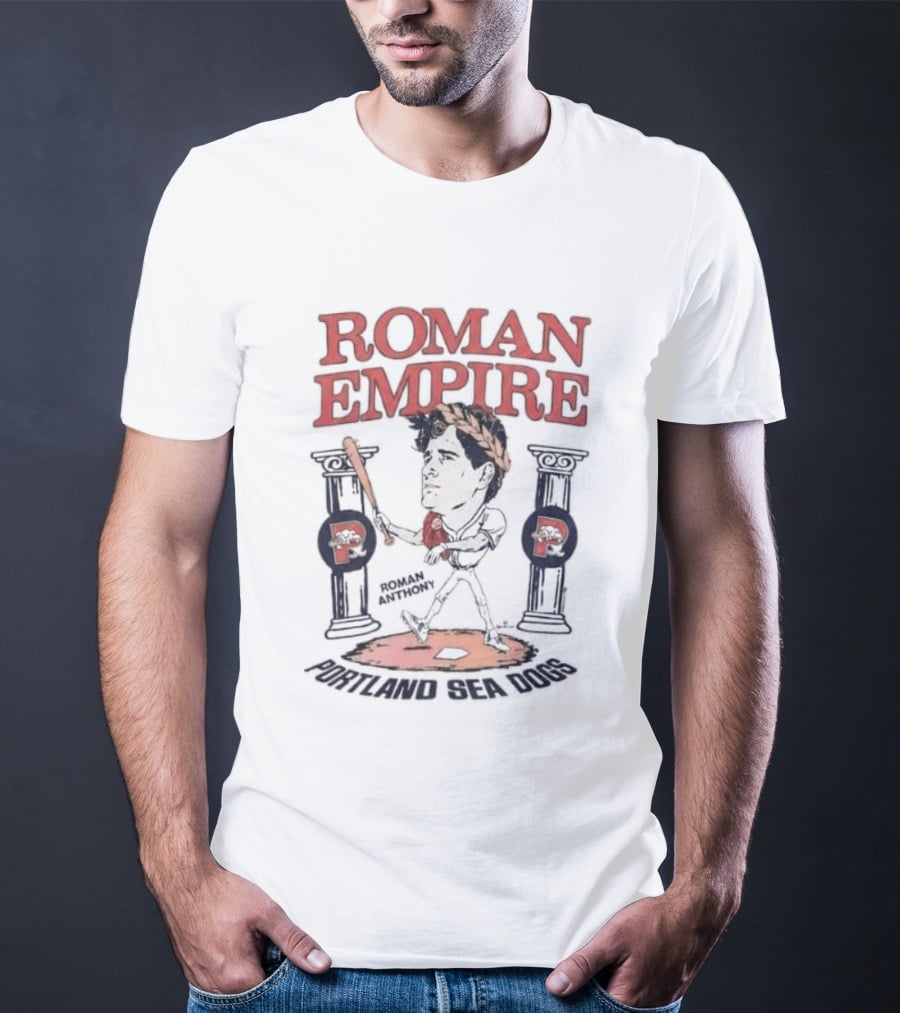 Roman Empire Phillies Portland Sea Dogs Baseball Bat Columns T-Shirt