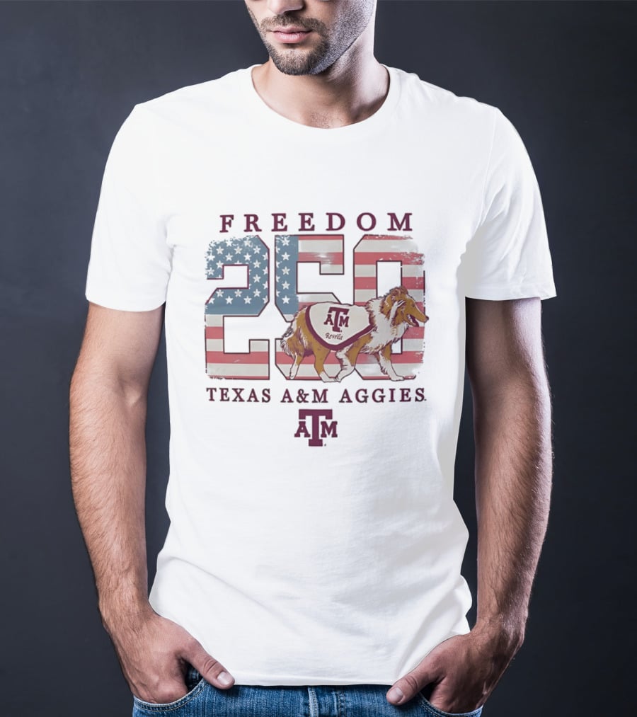 Texas A&M Aggies Freedom Reveille 250th Celebration T-Shirt