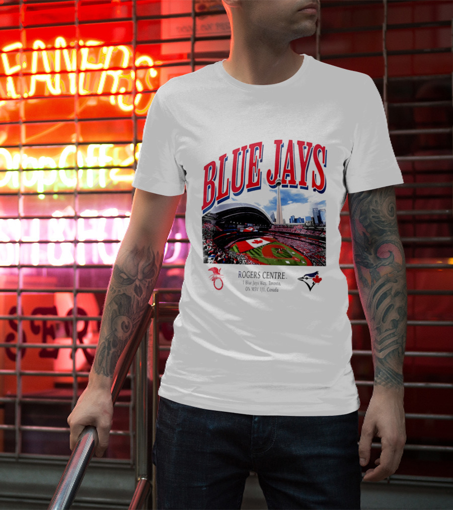 Blue Jays Rogers Centre Toronto Skyline CN Tower Baseball Stadium Canada T-Shirt