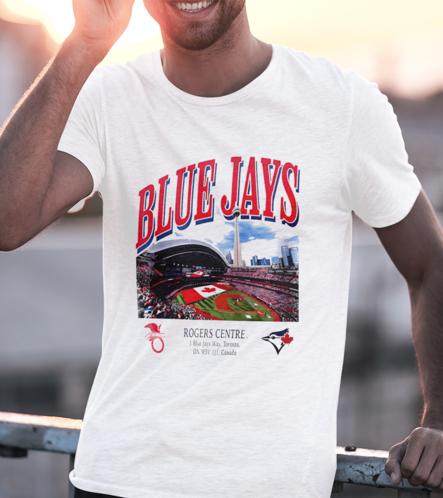 Blue Jays Rogers Centre Toronto Skyline CN Tower Baseball Stadium Canada T-Shirt
