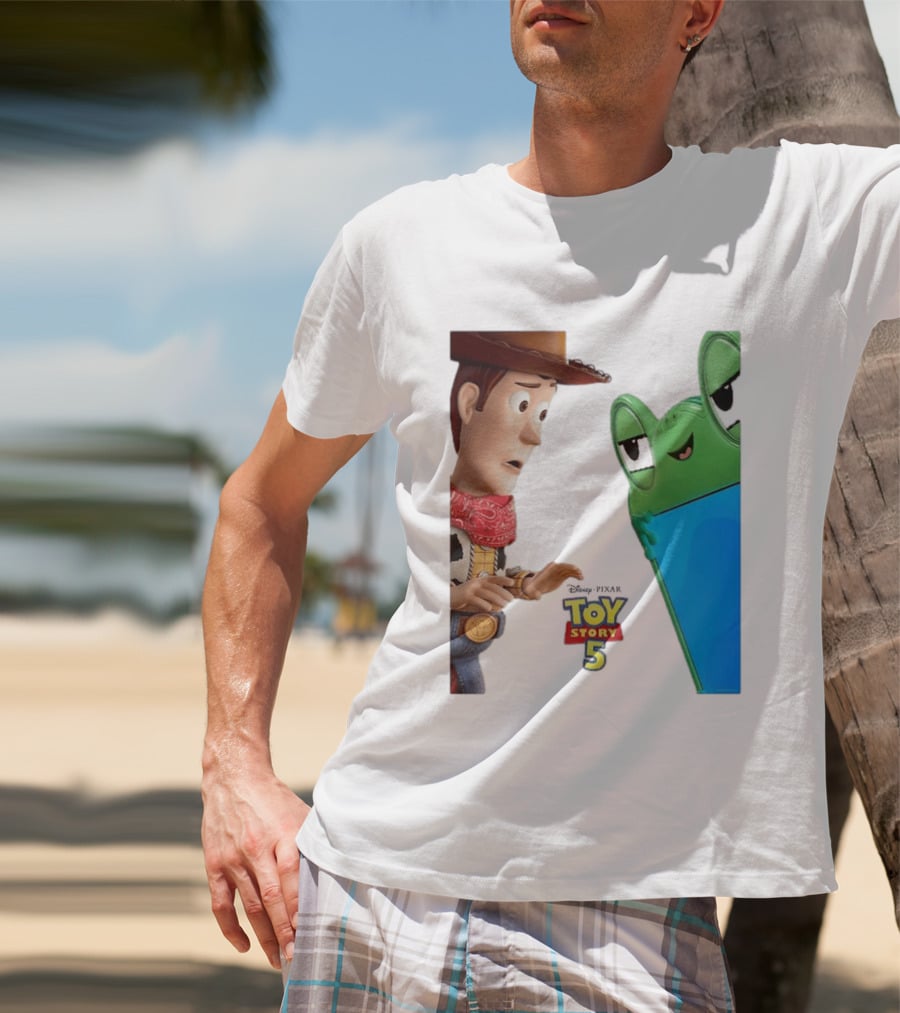 Toy Story 5 Woody And Animated Frog Encounter T-Shirt