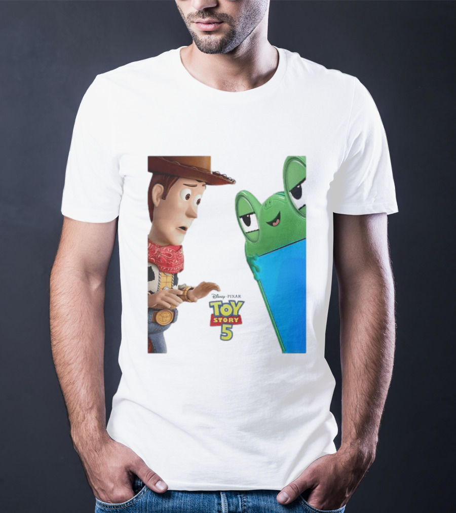 Toy Story 5 Woody And Animated Frog Encounter T-Shirt