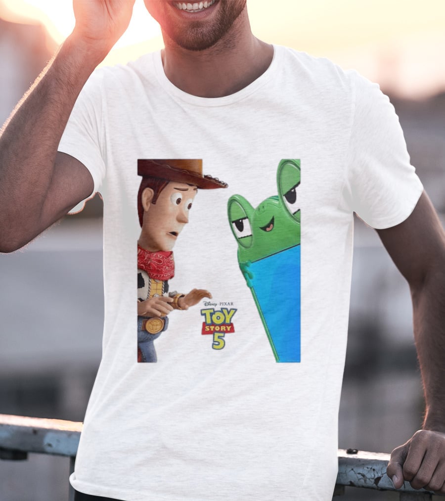 Toy Story 5 Woody And Animated Frog Encounter T-Shirt