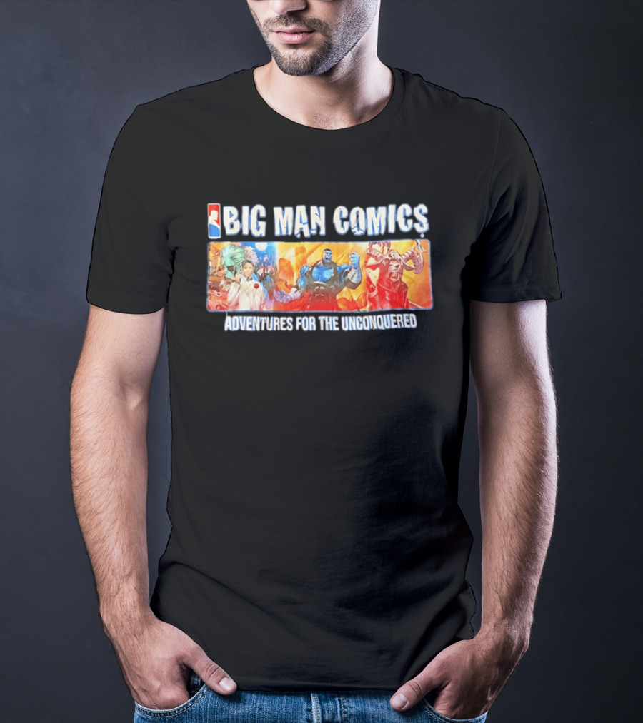 Big Man Comics Adventures For The Unconquered NBA Style Heroes T-Shirt