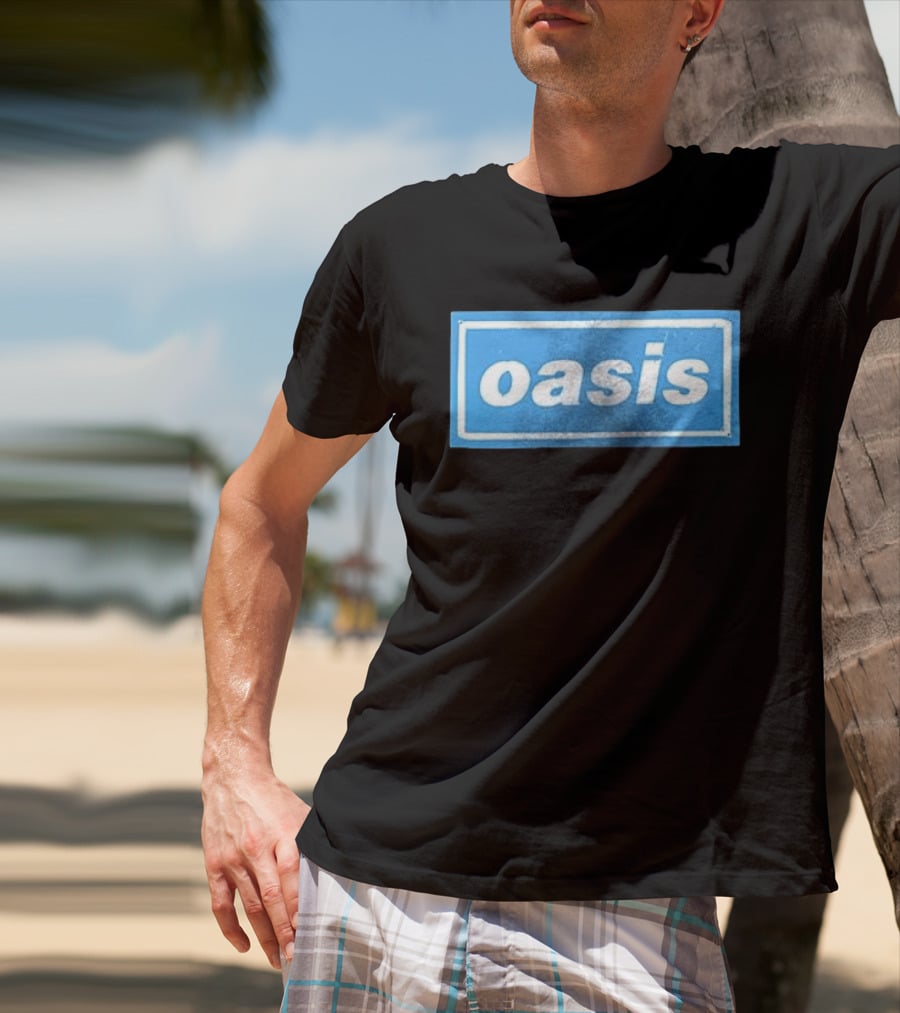 Oasis Vintage Blue Distressed Box T-Shirt