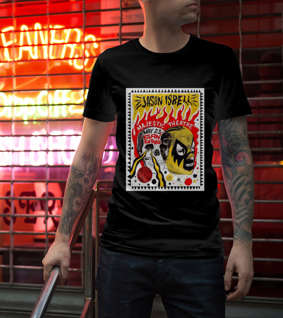 Jason Isbell May 23 San Antonio Majestic Theatre Skull And Mask T-Shirt