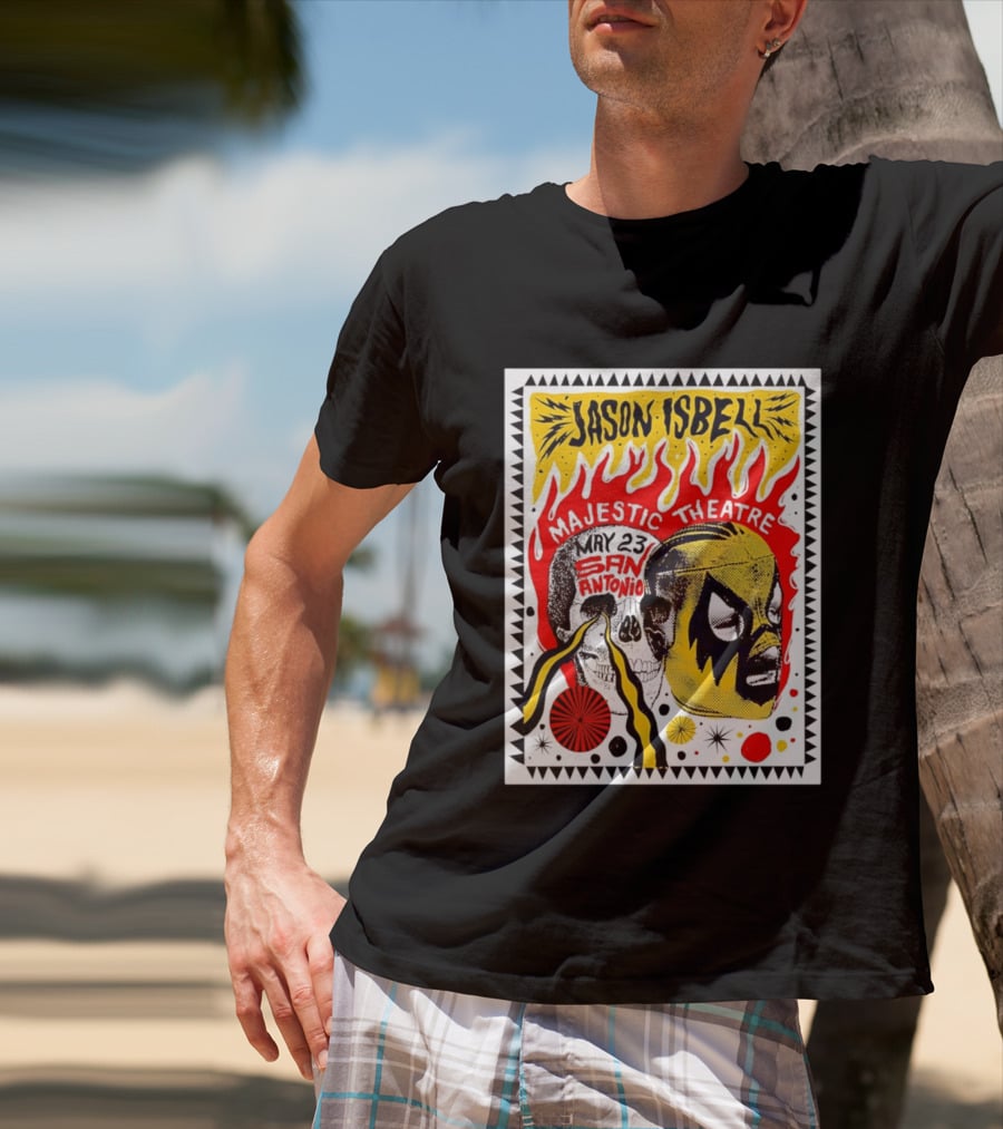 Jason Isbell May 23 San Antonio Majestic Theatre Skull And Mask T-Shirt
