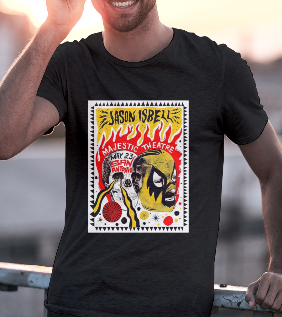Jason Isbell May 23 San Antonio Majestic Theatre Skull And Mask T-Shirt