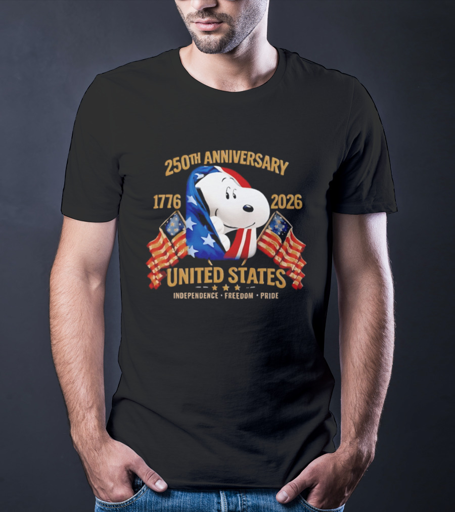 Snoopy 250th Anniversary United States 1776 2026 Independence Freedom Pride T-Shirt