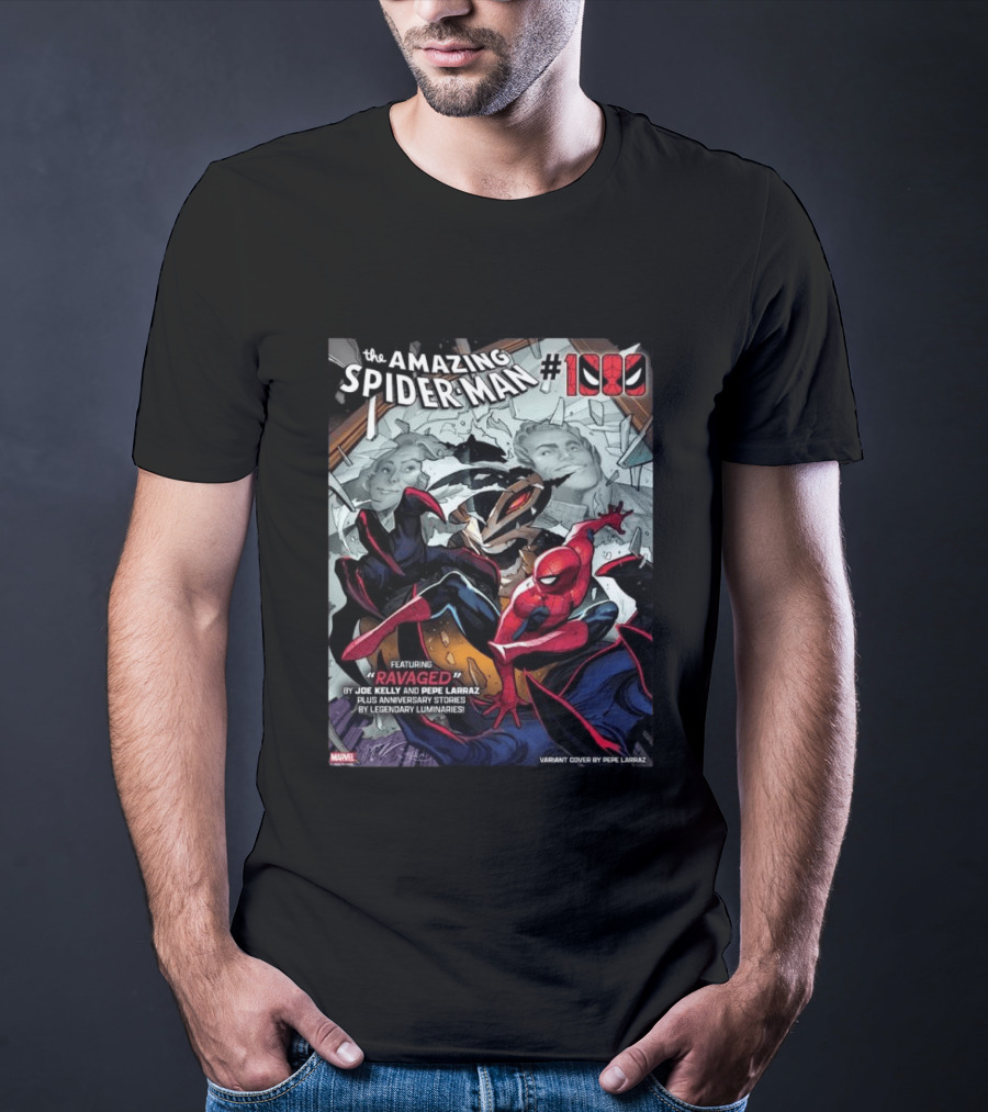 The Amazing Spider Man 1000 Featuring Ravaged By Joe Kelly Pepe Larraz Plus Anniversary Stories Marvel Variant Cover T-Shirt