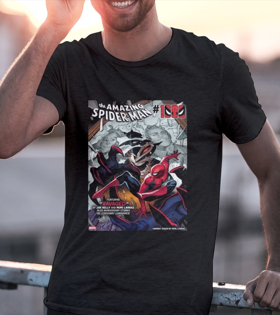 The Amazing Spider Man 1000 Featuring Ravaged By Joe Kelly Pepe Larraz Plus Anniversary Stories Marvel Variant Cover T-Shirt