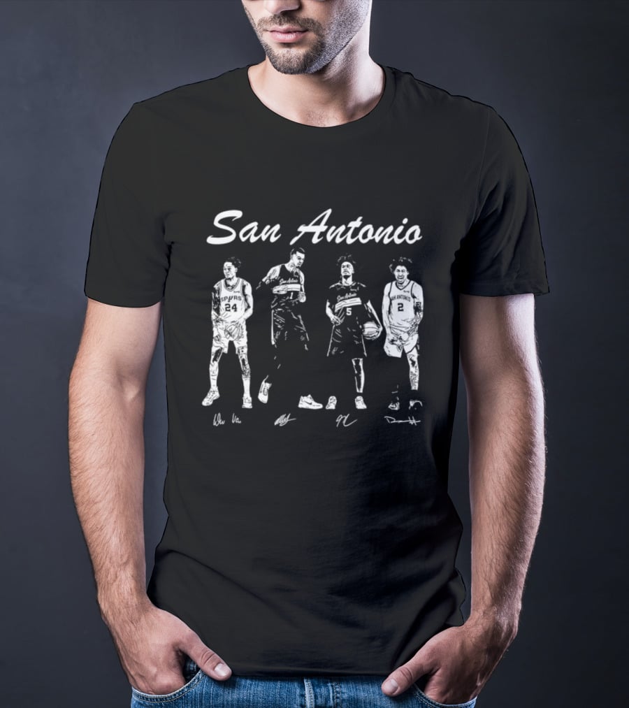 San Antonio Spurs Victor Wembanyama Harper Castle Vassell Basketball T-Shirt