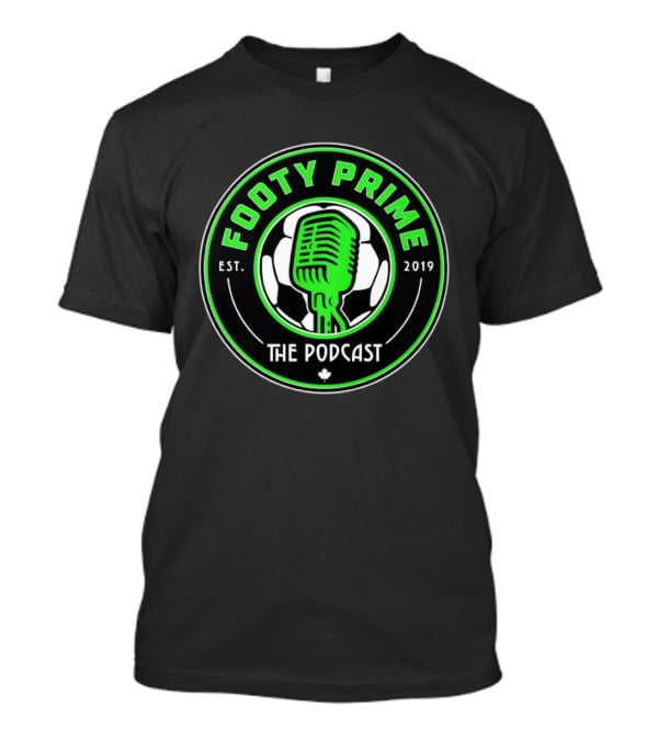 Footy Prime Podcast Est 2019 Soccer Microphone T-Shirt