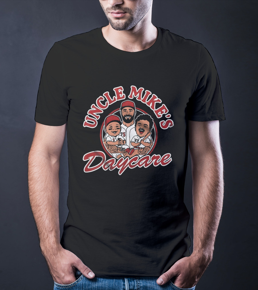 Uncle Mike's Daycare Cincinnati Reds Baseball Player And Kids T-Shirt