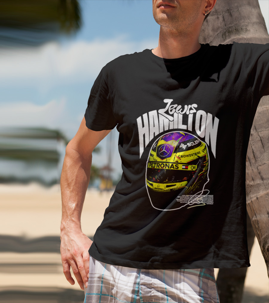 Jewis Hamilton Petronas Racing Helmet 2024 Mercedes T-Shirt