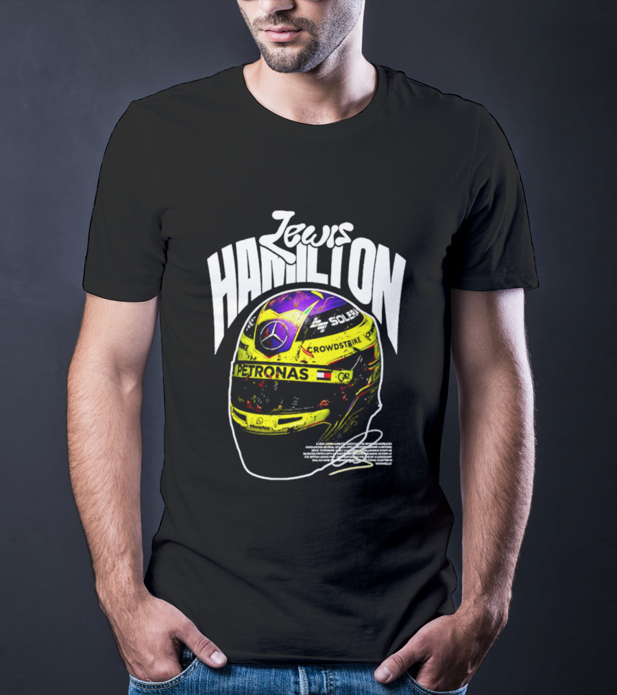 Jewis Hamilton Petronas Racing Helmet 2024 Mercedes T-Shirt