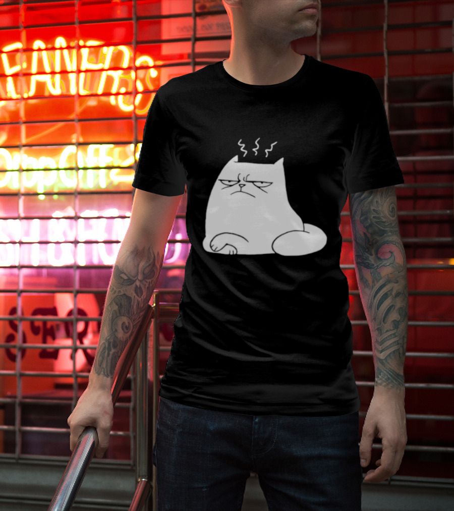 Judgement Cat Grumpy Steaming Expression T-Shirt