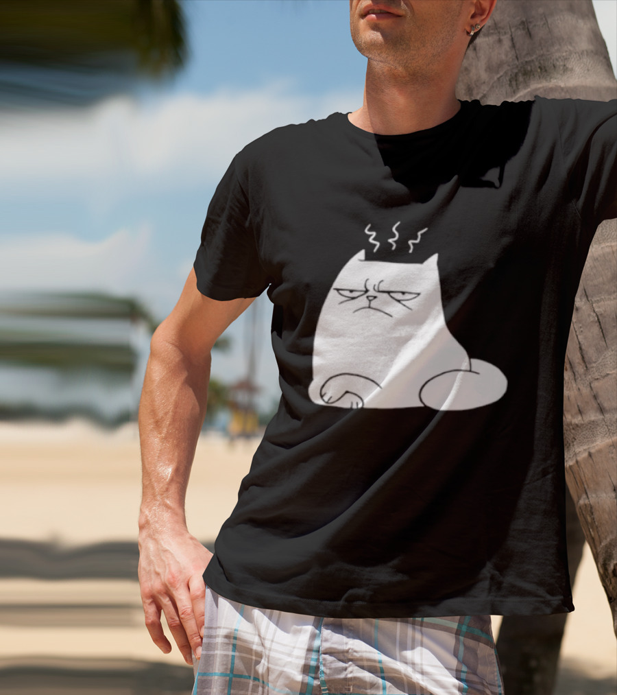 Judgement Cat Grumpy Steaming Expression T-Shirt