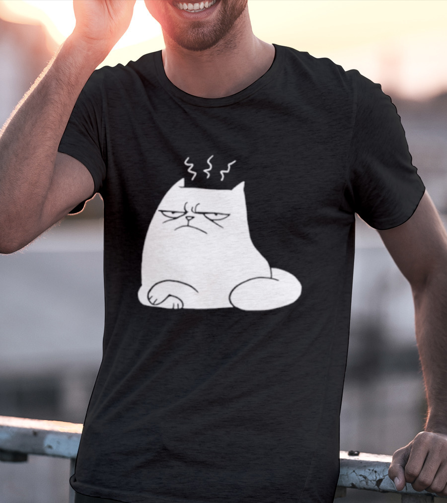 Judgement Cat Grumpy Steaming Expression T-Shirt