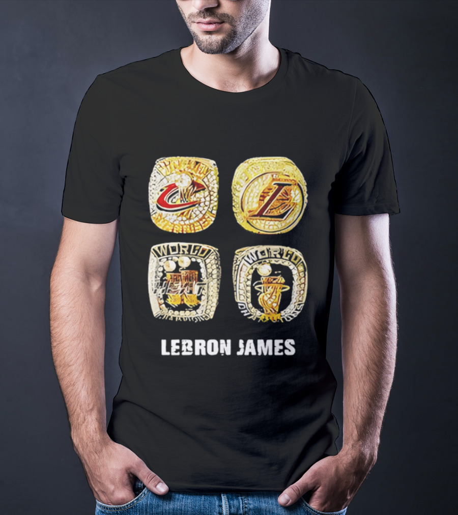 Lebron James World Rings Cleveland Los Angeles 2026 T-Shirt