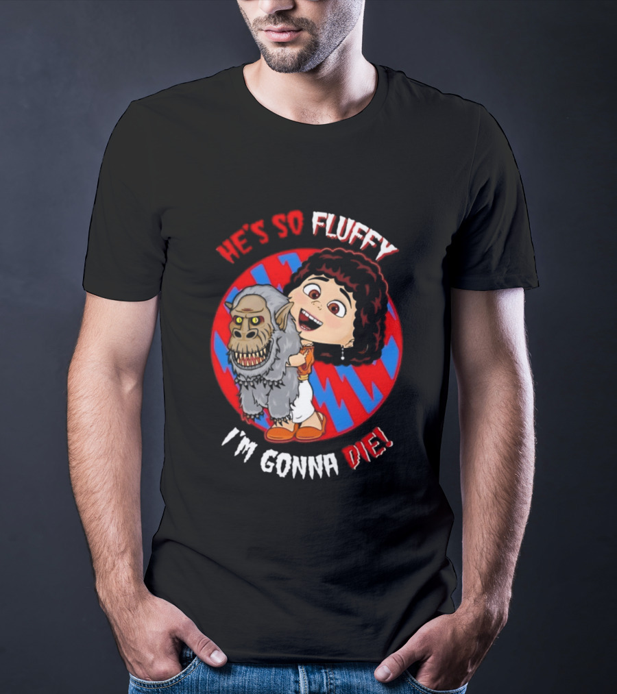 He's So Fluffy I'm Gonna Die Monster Hug Red Blue Circle T-Shirt