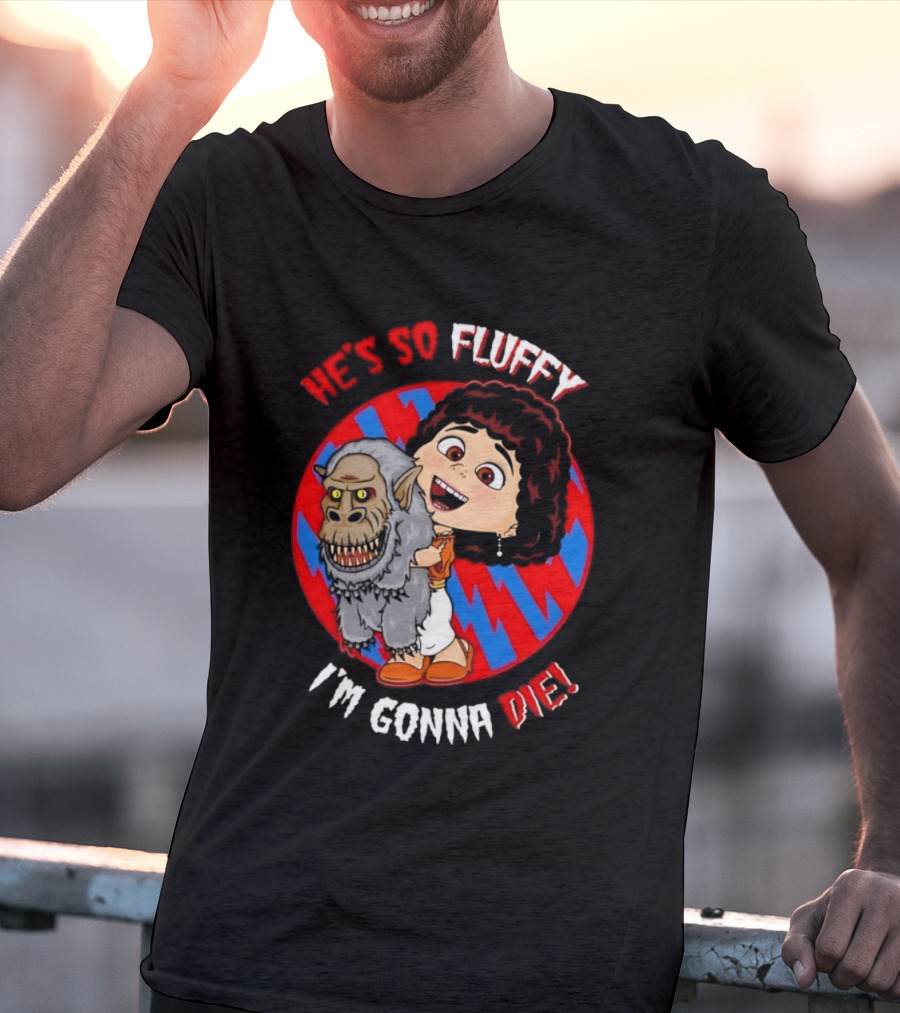 He's So Fluffy I'm Gonna Die Monster Hug Red Blue Circle T-Shirt