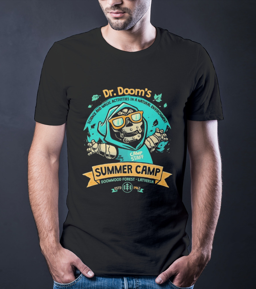 Dr. Doom's Summer Camp Doomwood Forest Latveria Camp Staff Marvel Adventures T-Shirt