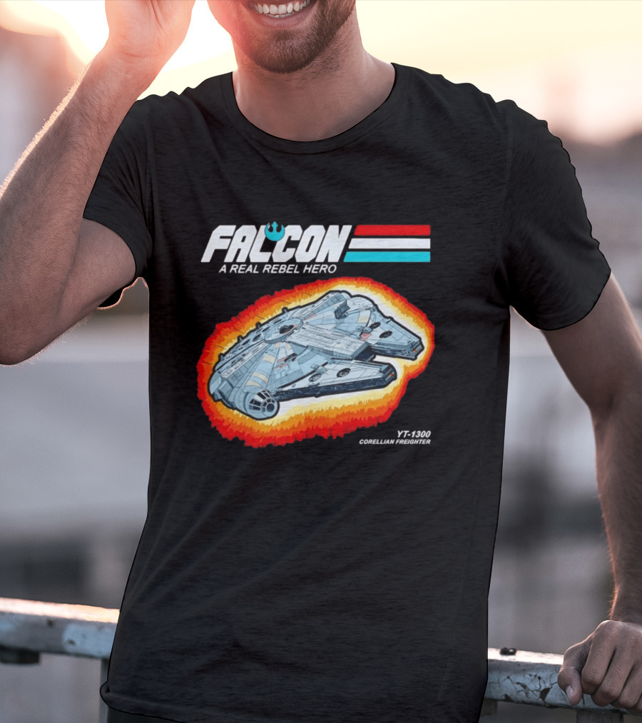 Millennium Falcon A Real Rebel Hero YT 1300 Corellian Freighter GI Joe T-Shirt