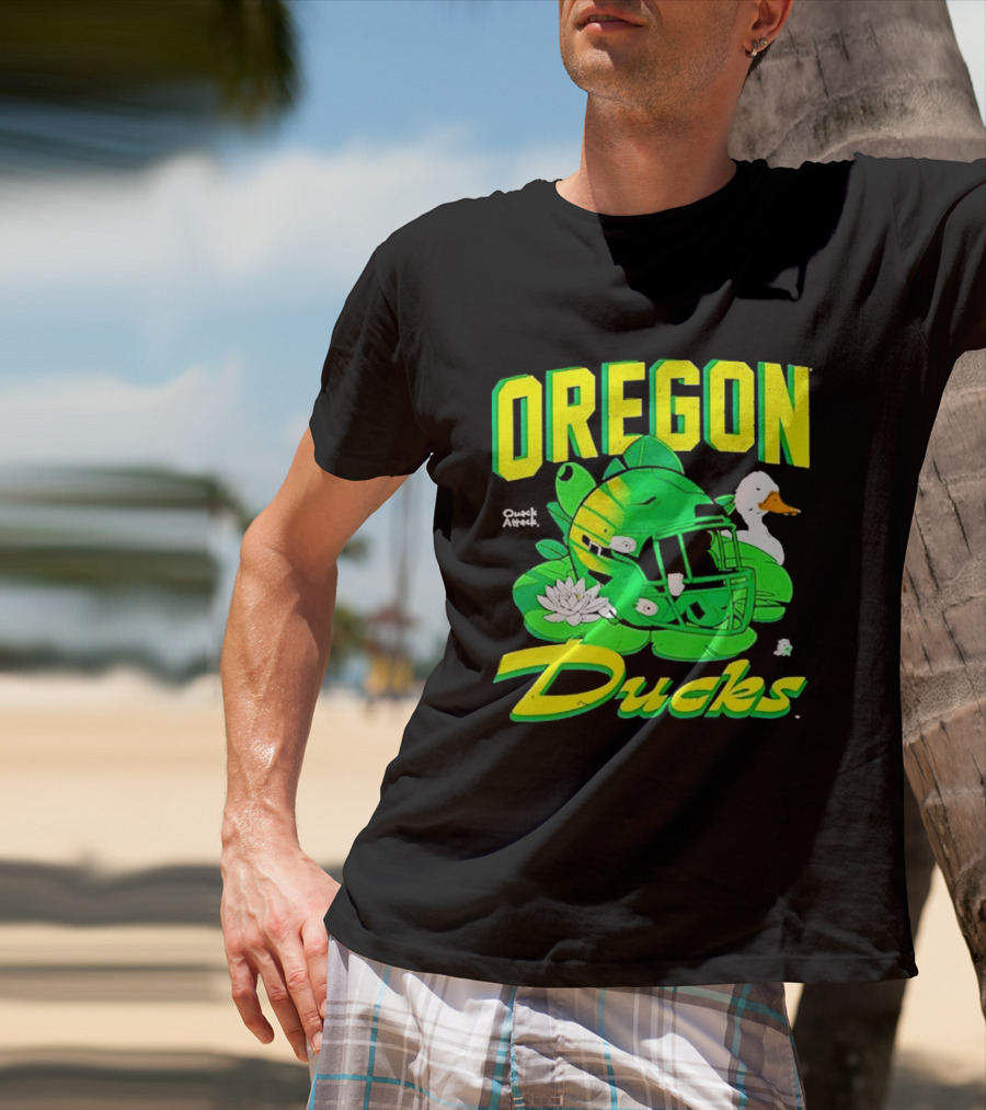Oregon Ducks Football Helmet And Duck T-Shirt