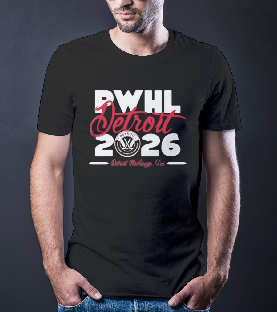 PWHL Detroit 2026 Stadium Essentials Detroit Michigan USA T-Shirt