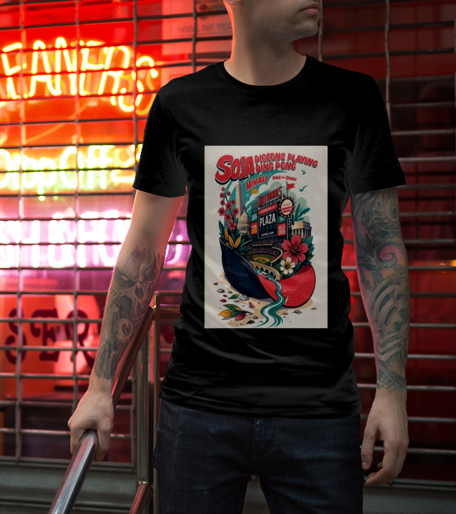 SOJA Pigeons Playing Ping Pong Nationals Park Plaza Stage Washington DC August 1 2026 T-Shirt