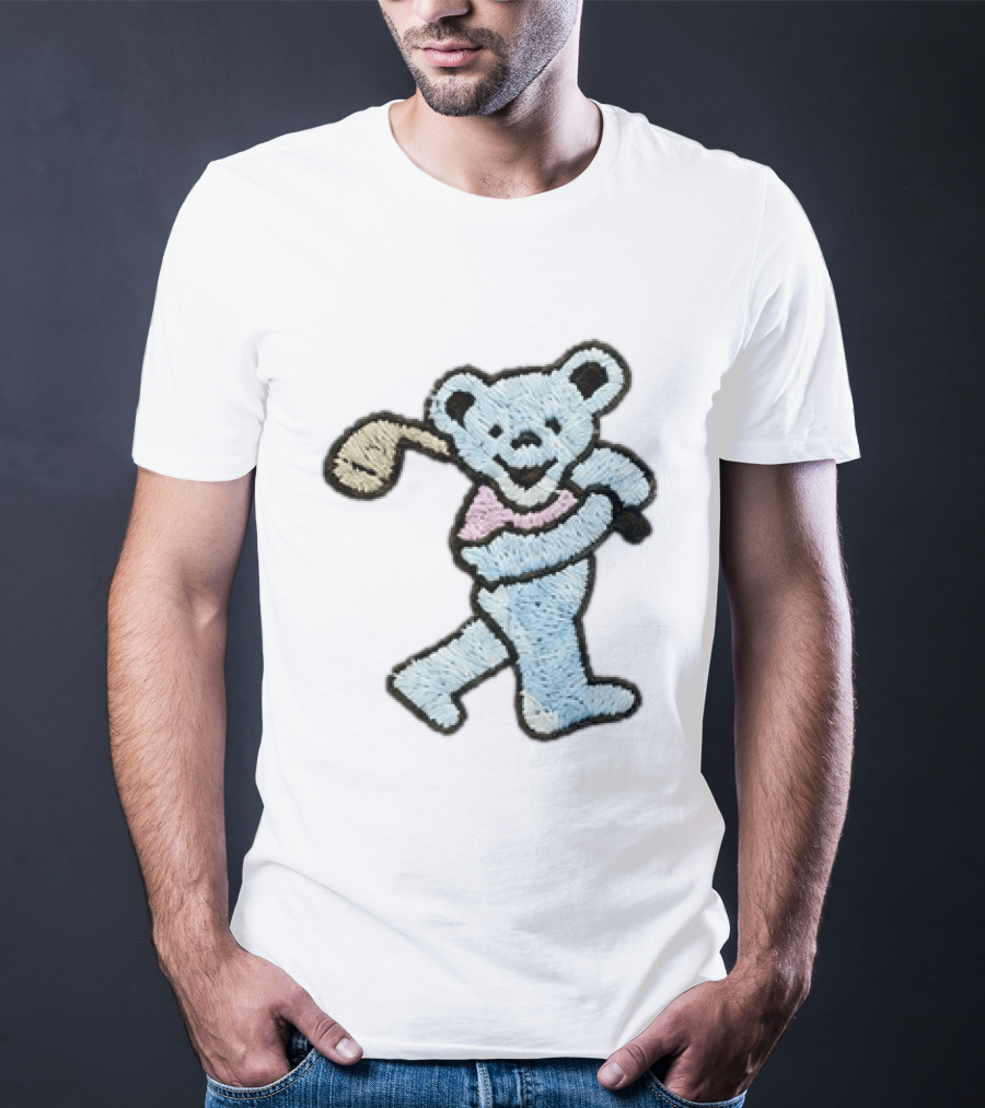 2026 Grateful Dead Bear Golf Embroidered Patch T-Shirt