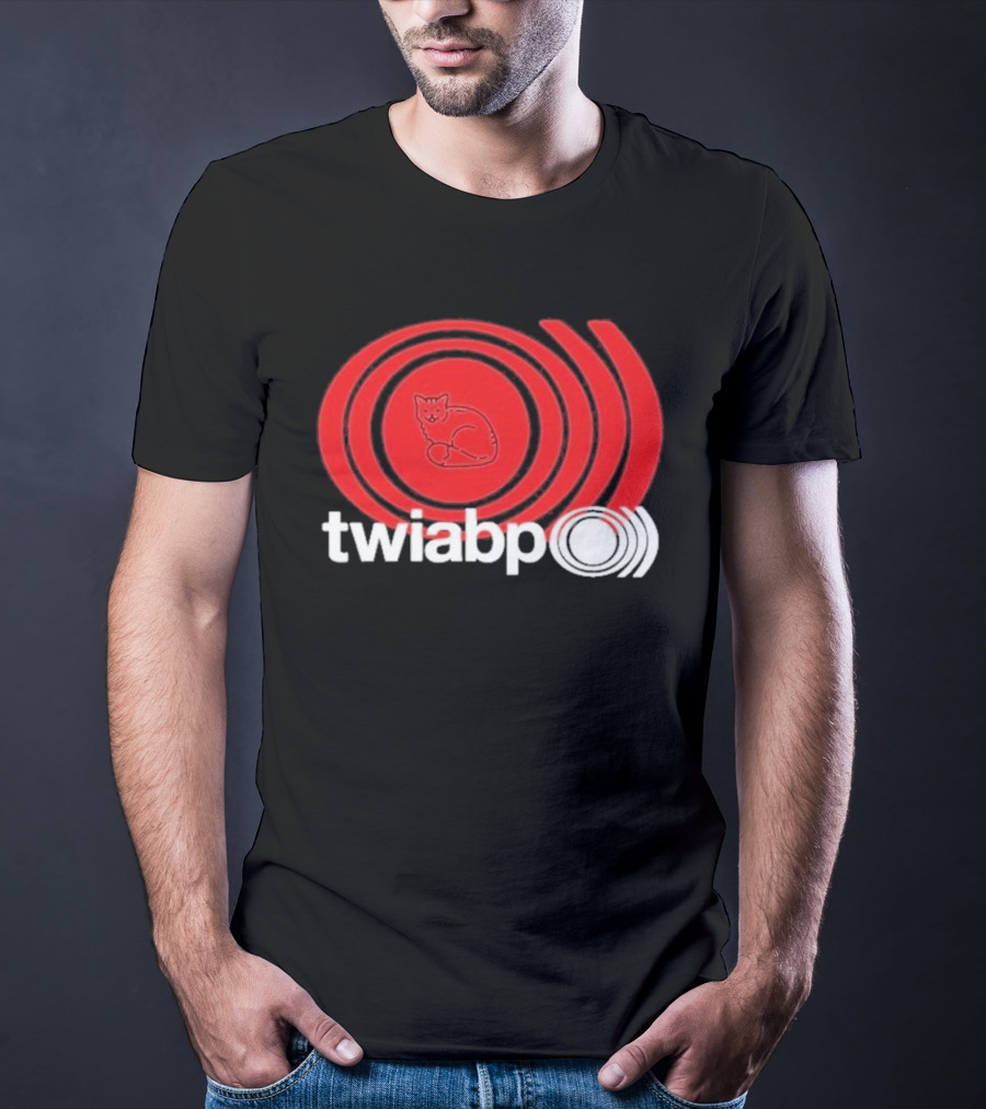 Twiabp Sunn Rip Cat In Red Concentric Circle T-Shirt