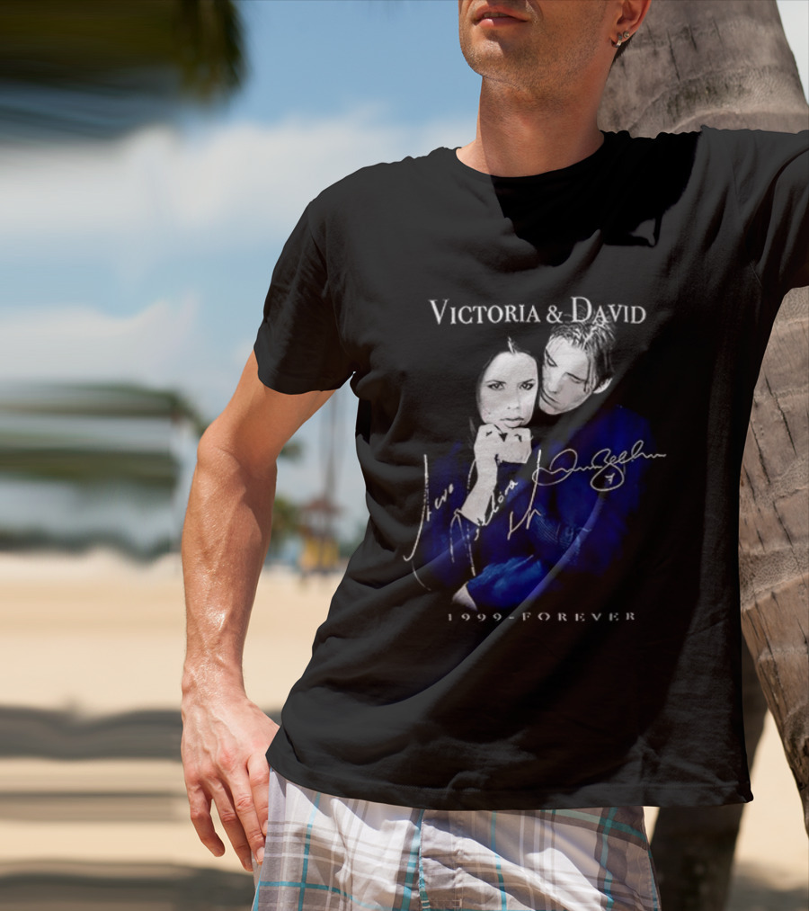 Victoria And David Beckham 1999 Forever Signatures T-Shirt