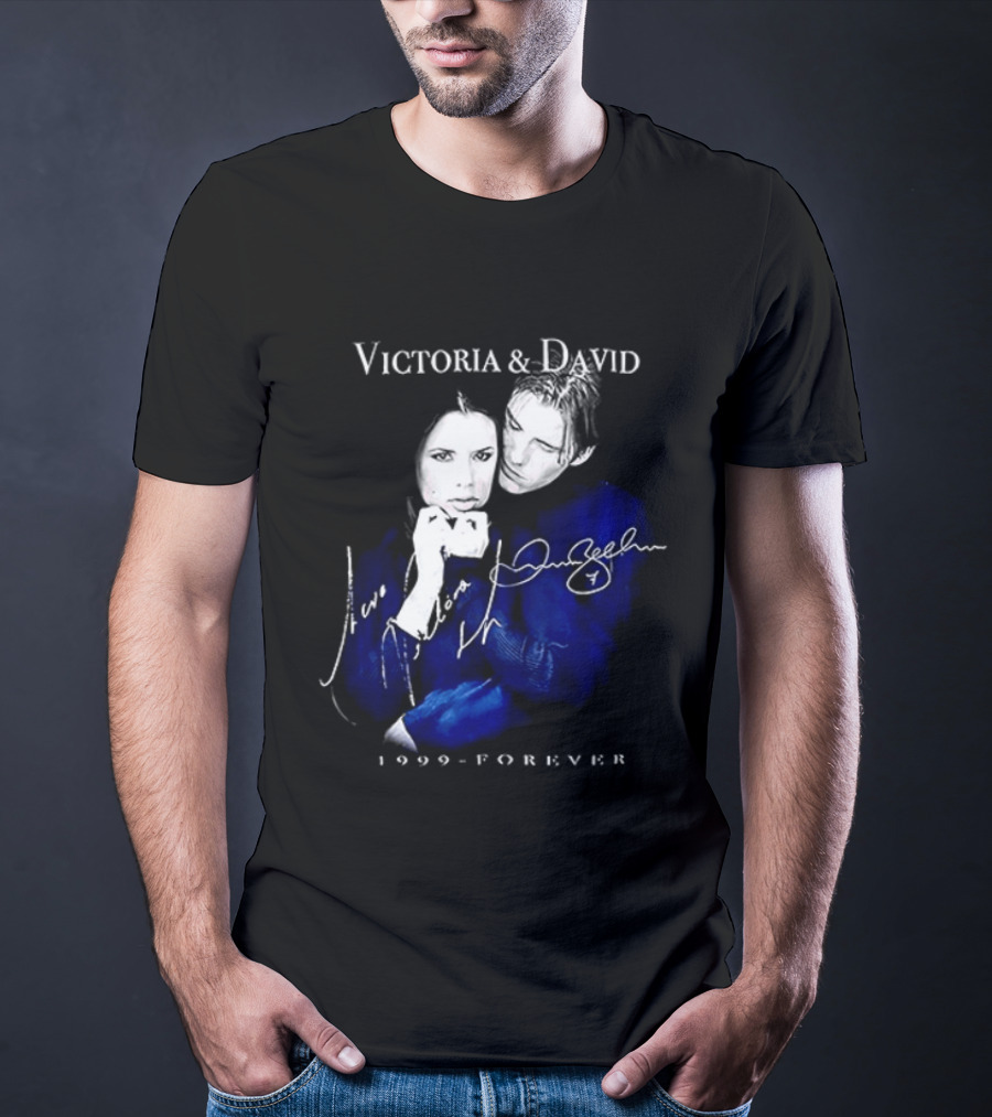 Victoria And David Beckham 1999 Forever Signatures T-Shirt