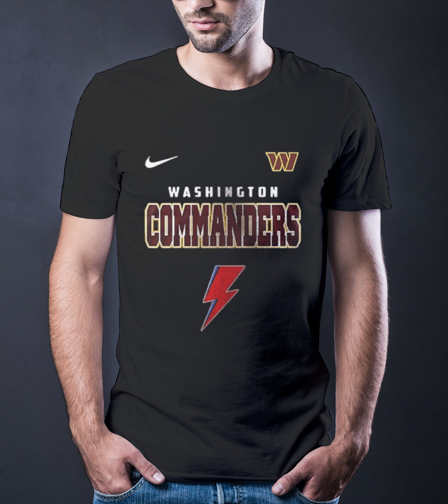 Washington Commanders Nike Logo Red Lightning Bolt T-Shirt
