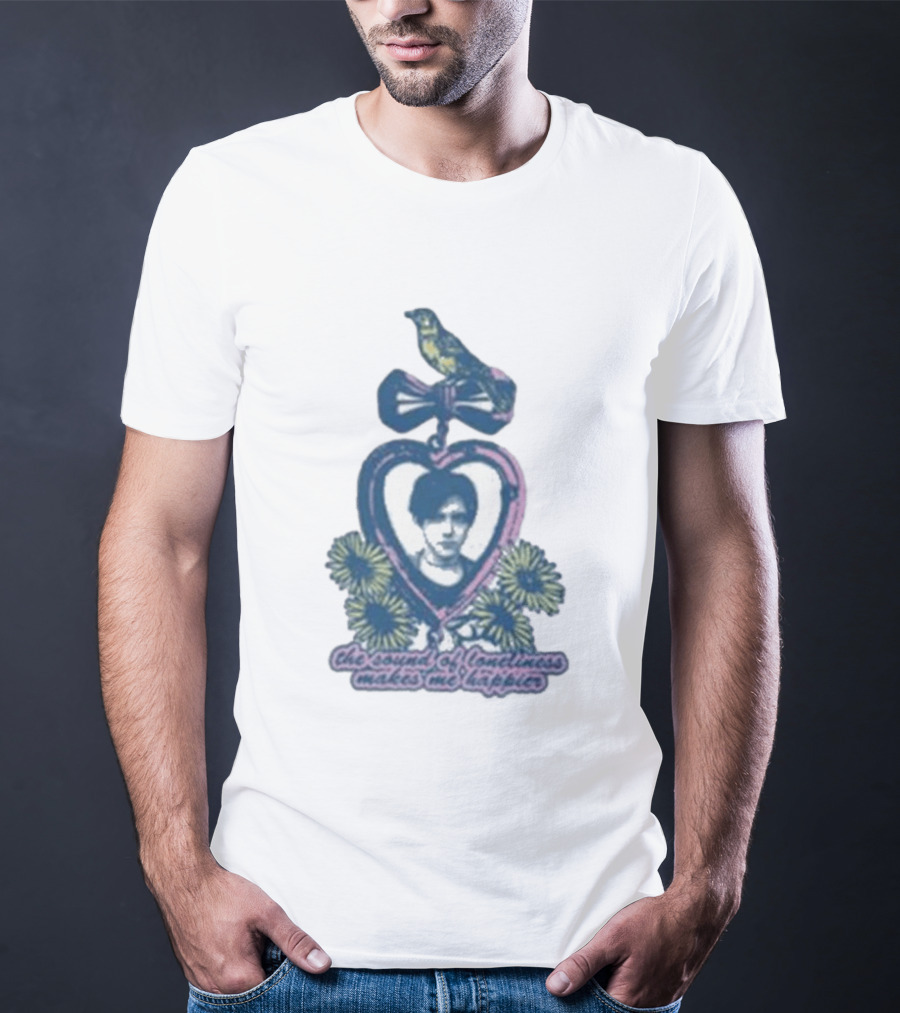 Bright Eyes Yellow Bird Heart Pendant Sound Of Loneliness Makes Me Happier T-Shirt