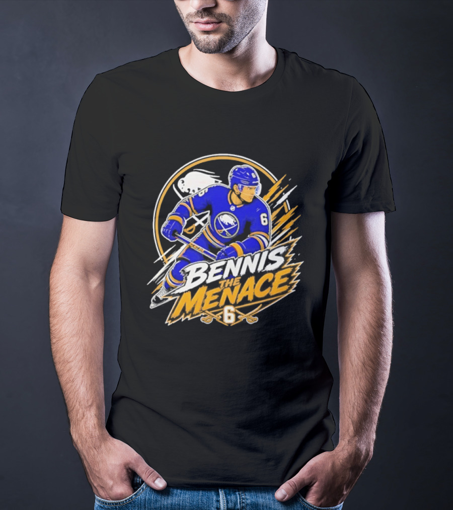 Zach Benson Buffalo Sabres Bennis Menace 6 Hockey Player T-Shirt