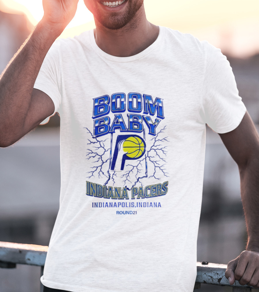 Indiana Pacers Boom Baby Indianapolis Indiana Round21 T-Shirt