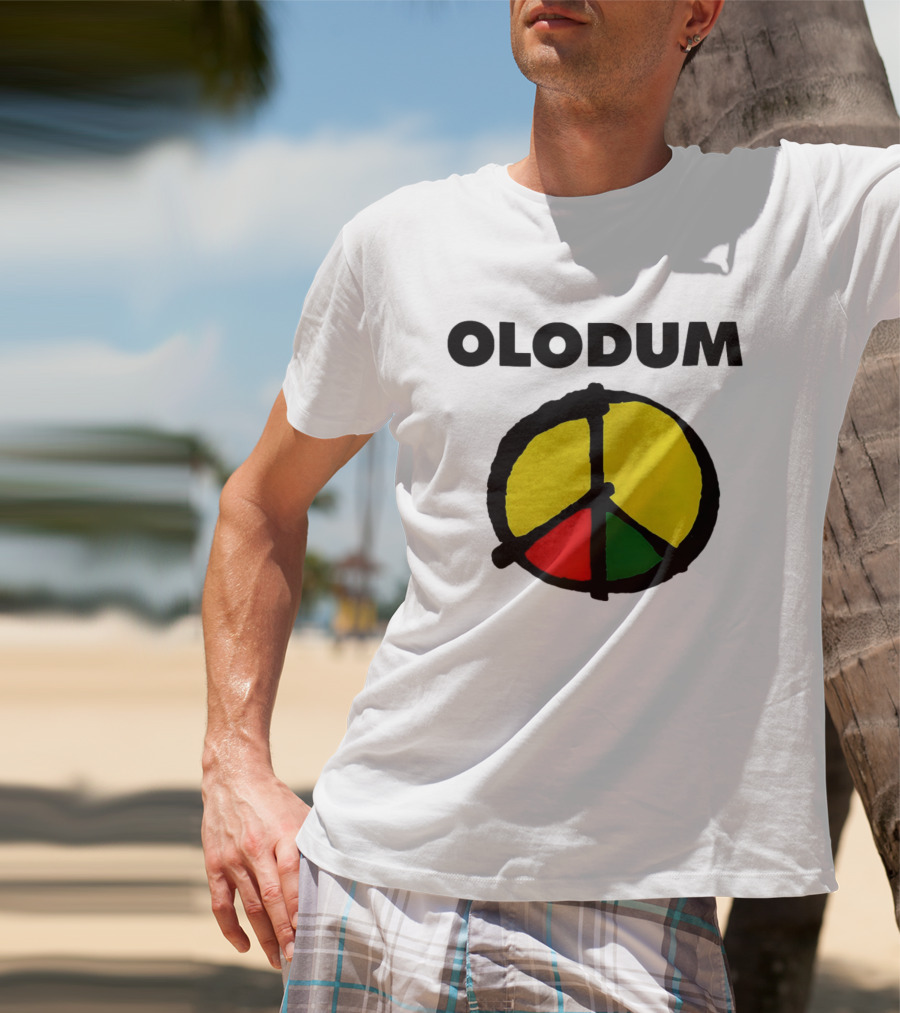 Michael Olodum Peace Symbol Red Yellow Green T-Shirt