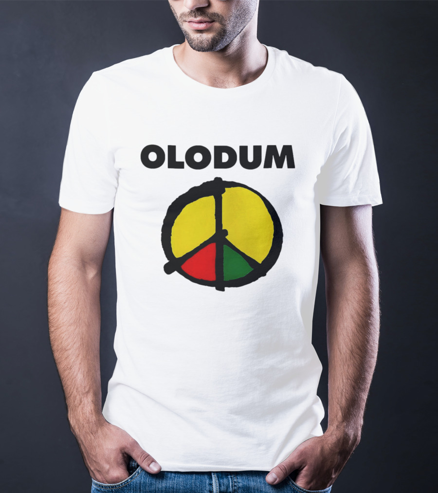Michael Olodum Peace Symbol Red Yellow Green T-Shirt
